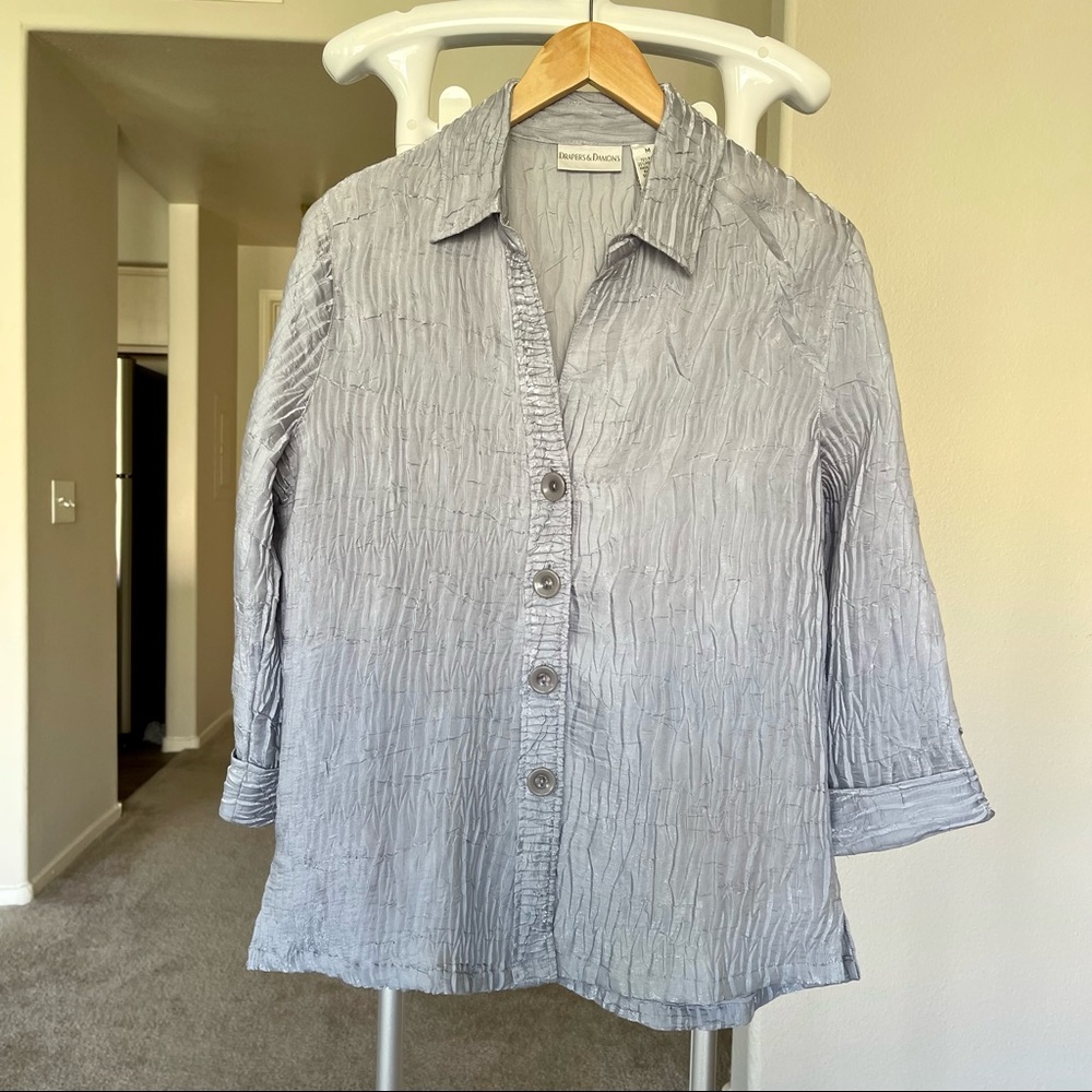 Draper's & Damon's Silver cracked crinkle shirt for Women | Size: M